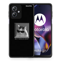 Thumbnail for Θήκη Motorola Moto G54 Meme Cat από τη Smartfits με σχέδιο στο πίσω μέρος και μαύρο περίβλημα | Motorola Moto G54 Meme Cat case with colorful back and black bezels