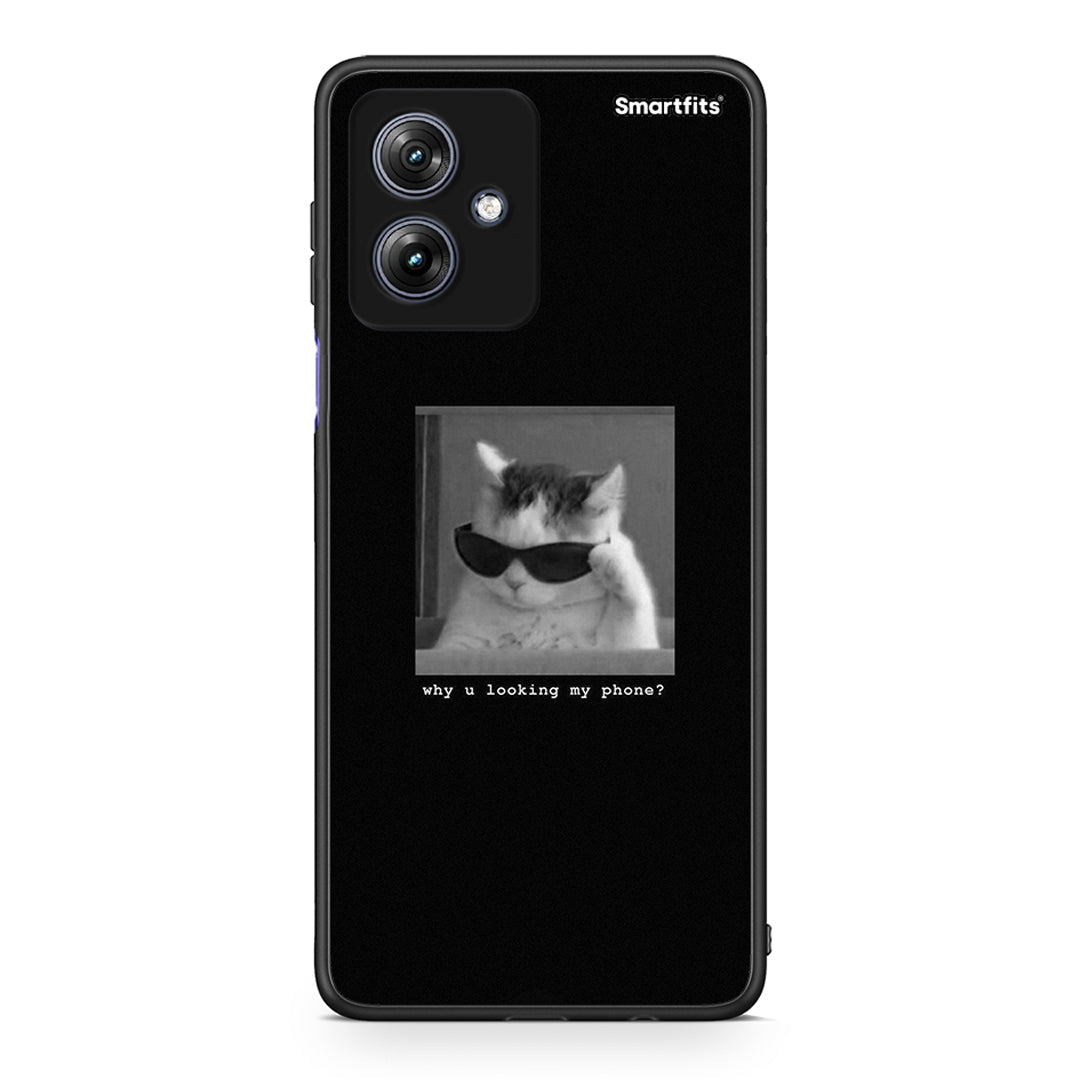 Motorola Moto G54 Meme Cat θήκη από τη Smartfits με σχέδιο στο πίσω μέρος και μαύρο περίβλημα | Smartphone case with colorful back and black bezels by Smartfits