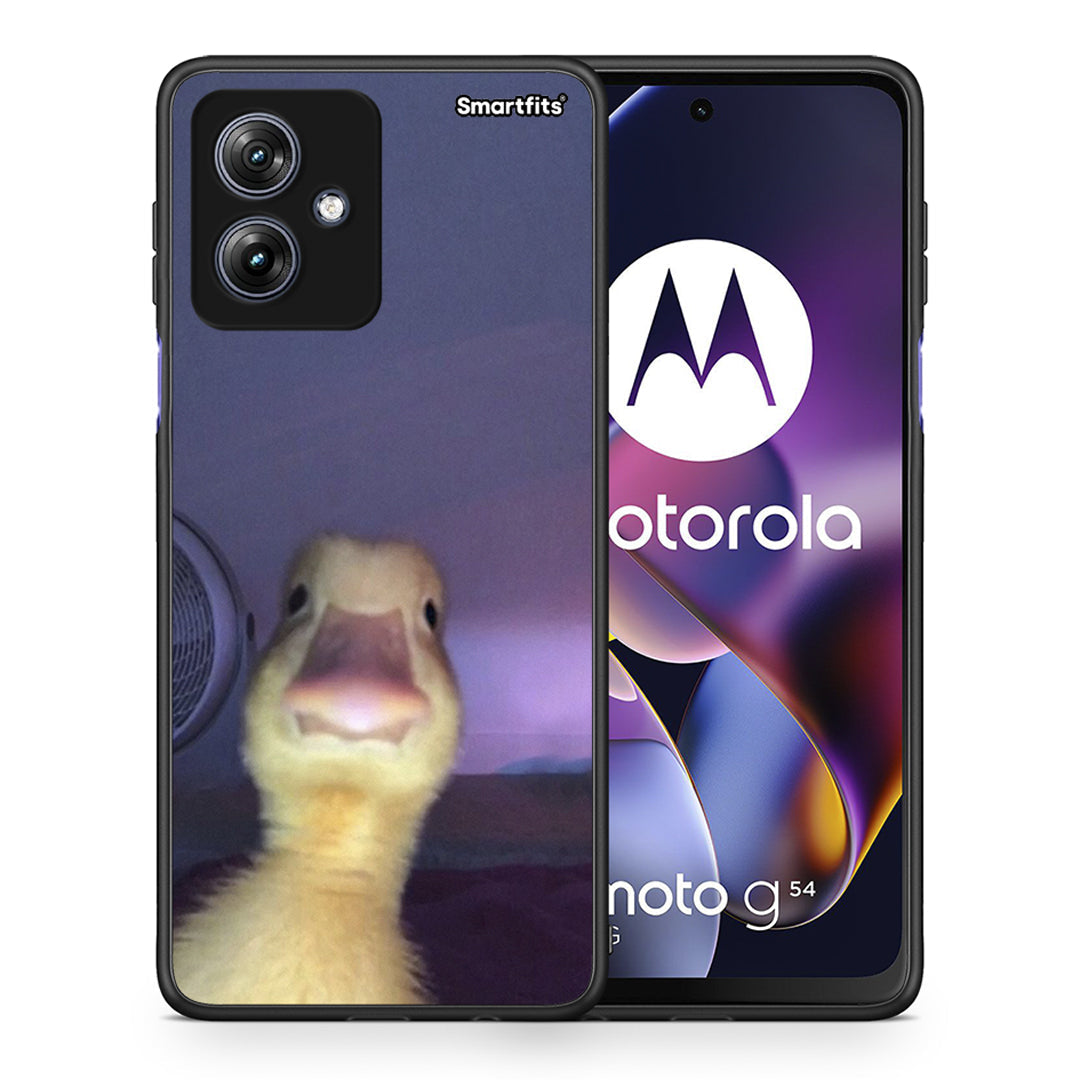 Θήκη Motorola Moto G54 Meme Duck από τη Smartfits με σχέδιο στο πίσω μέρος και μαύρο περίβλημα | Motorola Moto G54 Meme Duck case with colorful back and black bezels