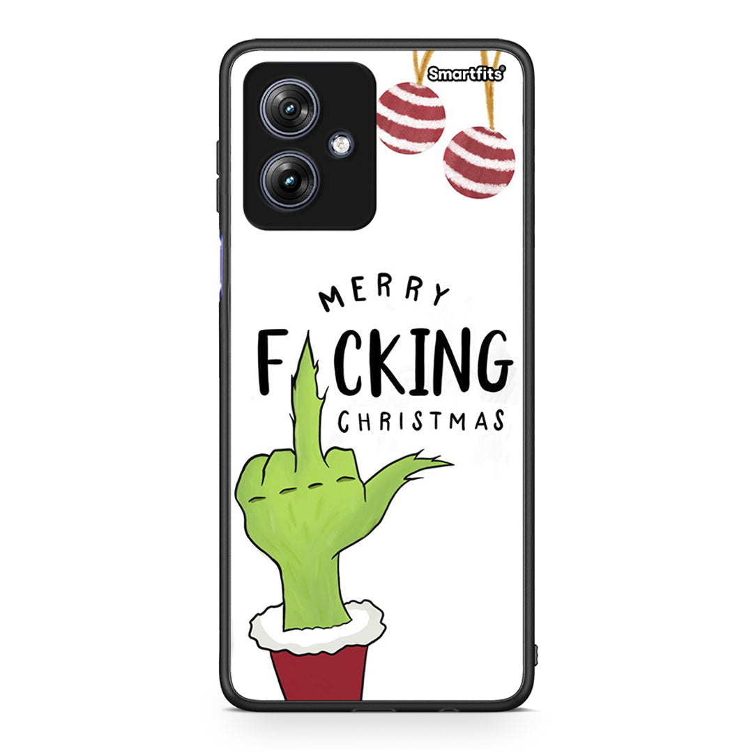 Motorola Moto G54 Merry F Xmas θήκη από τη Smartfits με σχέδιο στο πίσω μέρος και μαύρο περίβλημα | Smartphone case with colorful back and black bezels by Smartfits