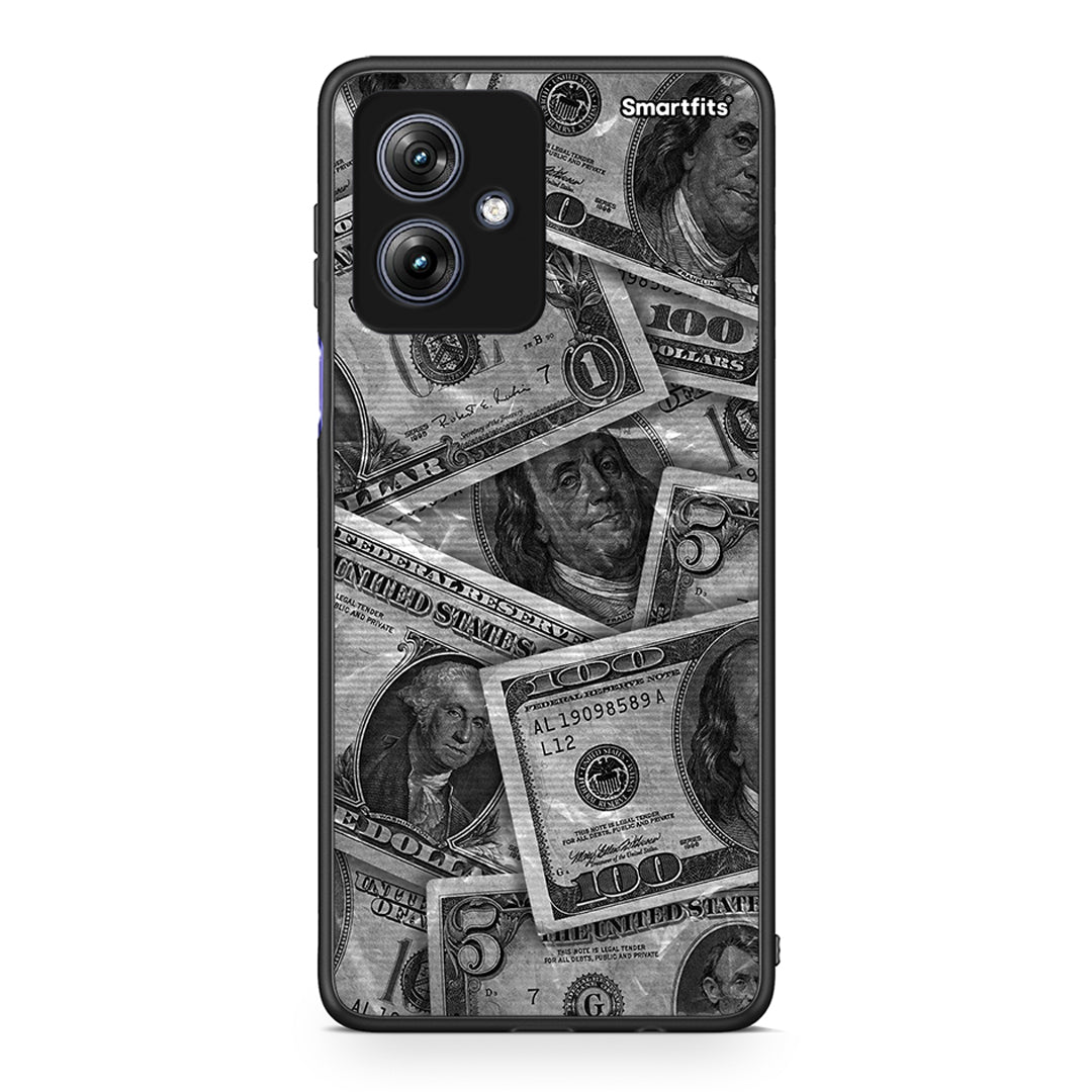 Motorola Moto G54 Money Dollars θήκη από τη Smartfits με σχέδιο στο πίσω μέρος και μαύρο περίβλημα | Smartphone case with colorful back and black bezels by Smartfits