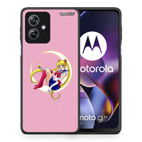 Thumbnail for Θήκη Motorola Moto G54 Moon Girl από τη Smartfits με σχέδιο στο πίσω μέρος και μαύρο περίβλημα | Motorola Moto G54 Moon Girl case with colorful back and black bezels