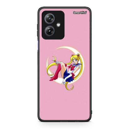Motorola Moto G54 Moon Girl θήκη από τη Smartfits με σχέδιο στο πίσω μέρος και μαύρο περίβλημα | Smartphone case with colorful back and black bezels by Smartfits