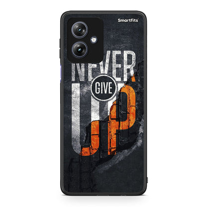 Motorola Moto G54 Never Give Up Θήκη Αγίου Βαλεντίνου από τη Smartfits με σχέδιο στο πίσω μέρος και μαύρο περίβλημα | Smartphone case with colorful back and black bezels by Smartfits