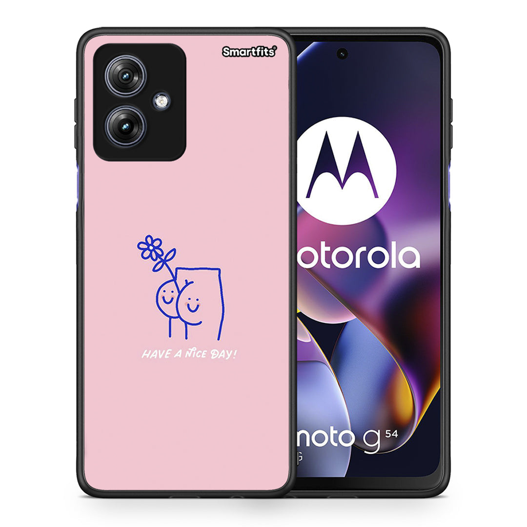 Θήκη Motorola Moto G54 Nice Day από τη Smartfits με σχέδιο στο πίσω μέρος και μαύρο περίβλημα | Motorola Moto G54 Nice Day case with colorful back and black bezels