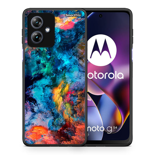 Θήκη Motorola Moto G54 Crayola Paint από τη Smartfits με σχέδιο στο πίσω μέρος και μαύρο περίβλημα | Motorola Moto G54 Crayola Paint case with colorful back and black bezels
