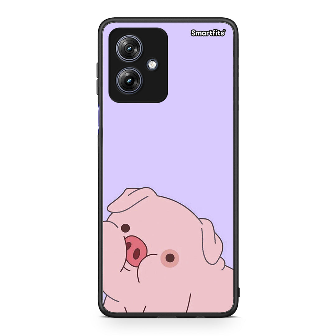 Motorola Moto G54 Pig Love 2 Θήκη Αγίου Βαλεντίνου από τη Smartfits με σχέδιο στο πίσω μέρος και μαύρο περίβλημα | Smartphone case with colorful back and black bezels by Smartfits