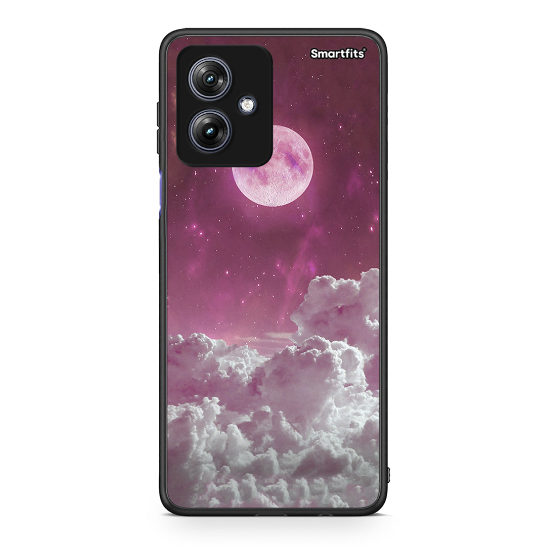 Motorola Moto G54 Pink Moon Θήκη από τη Smartfits με σχέδιο στο πίσω μέρος και μαύρο περίβλημα | Smartphone case with colorful back and black bezels by Smartfits