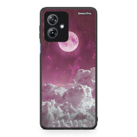 Thumbnail for Motorola Moto G54 Pink Moon Θήκη από τη Smartfits με σχέδιο στο πίσω μέρος και μαύρο περίβλημα | Smartphone case with colorful back and black bezels by Smartfits