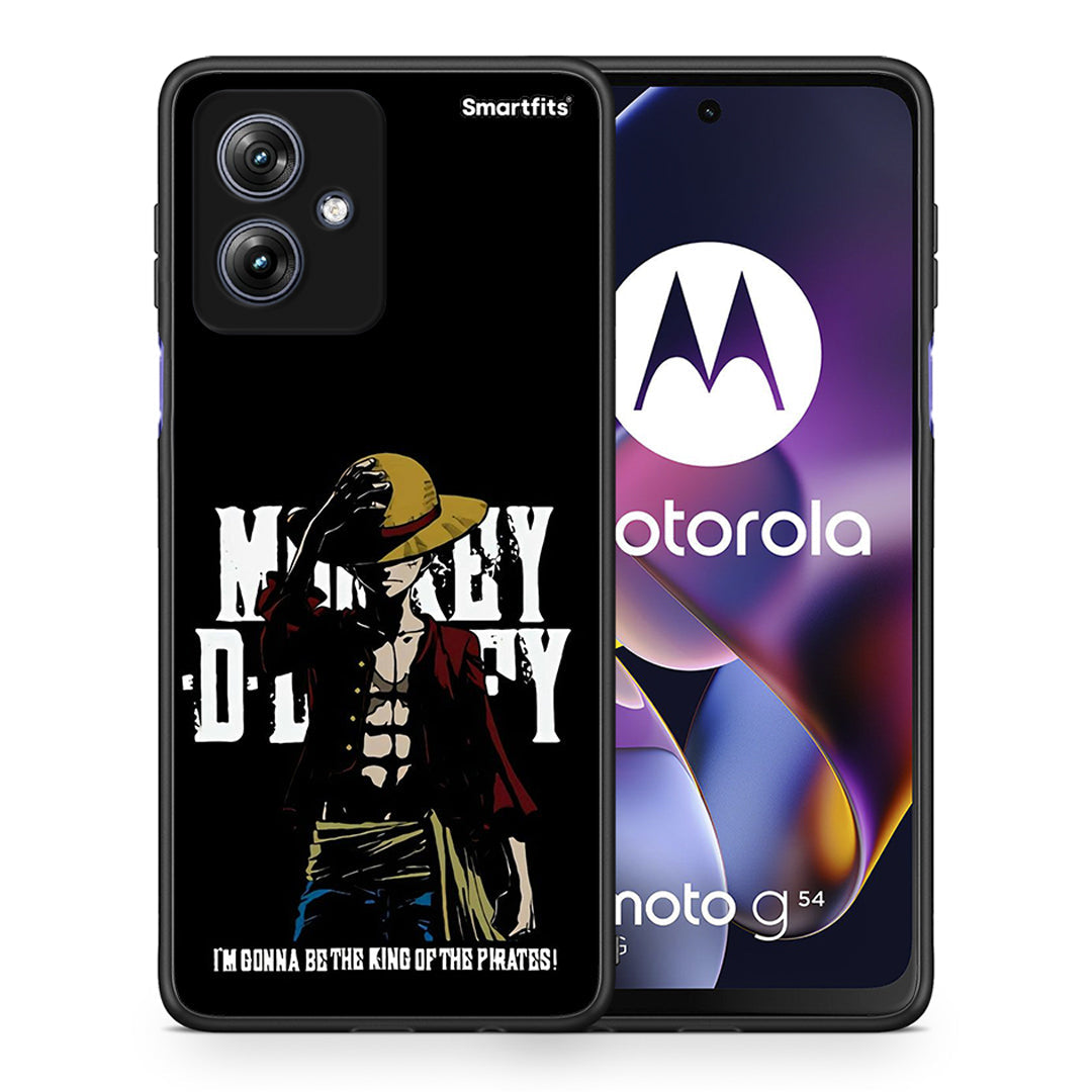 Θήκη Motorola Moto G54 Pirate King από τη Smartfits με σχέδιο στο πίσω μέρος και μαύρο περίβλημα | Motorola Moto G54 Pirate King case with colorful back and black bezels