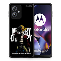 Thumbnail for Θήκη Motorola Moto G54 Pirate King από τη Smartfits με σχέδιο στο πίσω μέρος και μαύρο περίβλημα | Motorola Moto G54 Pirate King case with colorful back and black bezels