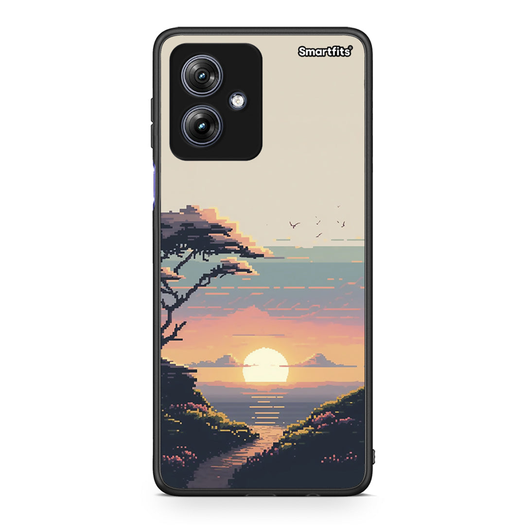 Motorola Moto G54 Pixel Sunset Θήκη από τη Smartfits με σχέδιο στο πίσω μέρος και μαύρο περίβλημα | Smartphone case with colorful back and black bezels by Smartfits