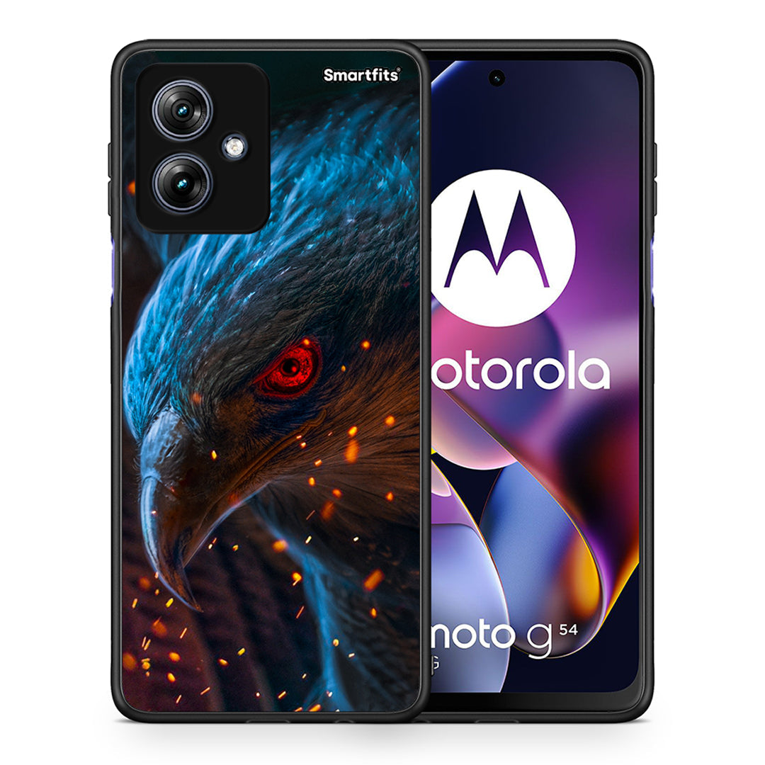 Θήκη Motorola Moto G54 Eagle PopArt από τη Smartfits με σχέδιο στο πίσω μέρος και μαύρο περίβλημα | Motorola Moto G54 Eagle PopArt case with colorful back and black bezels