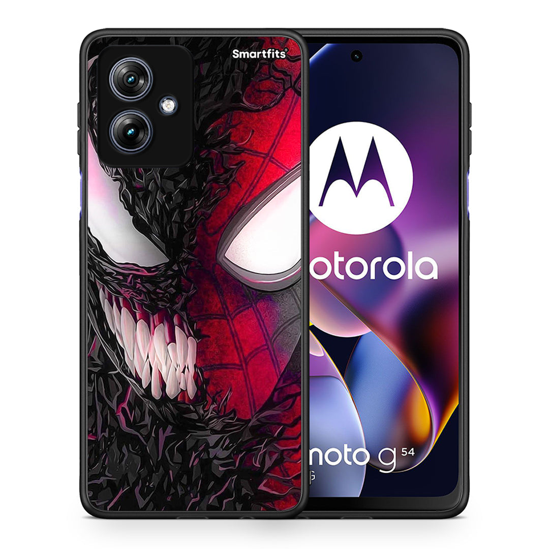 Θήκη Motorola Moto G54 SpiderVenom PopArt από τη Smartfits με σχέδιο στο πίσω μέρος και μαύρο περίβλημα | Motorola Moto G54 SpiderVenom PopArt case with colorful back and black bezels
