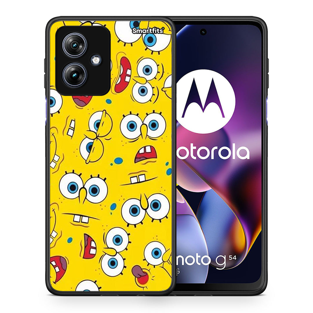 Θήκη Motorola Moto G54 Sponge PopArt από τη Smartfits με σχέδιο στο πίσω μέρος και μαύρο περίβλημα | Motorola Moto G54 Sponge PopArt case with colorful back and black bezels