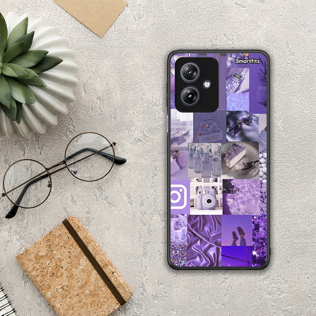 Purple Aesthetic Collage - Motorola Moto G54 θήκη