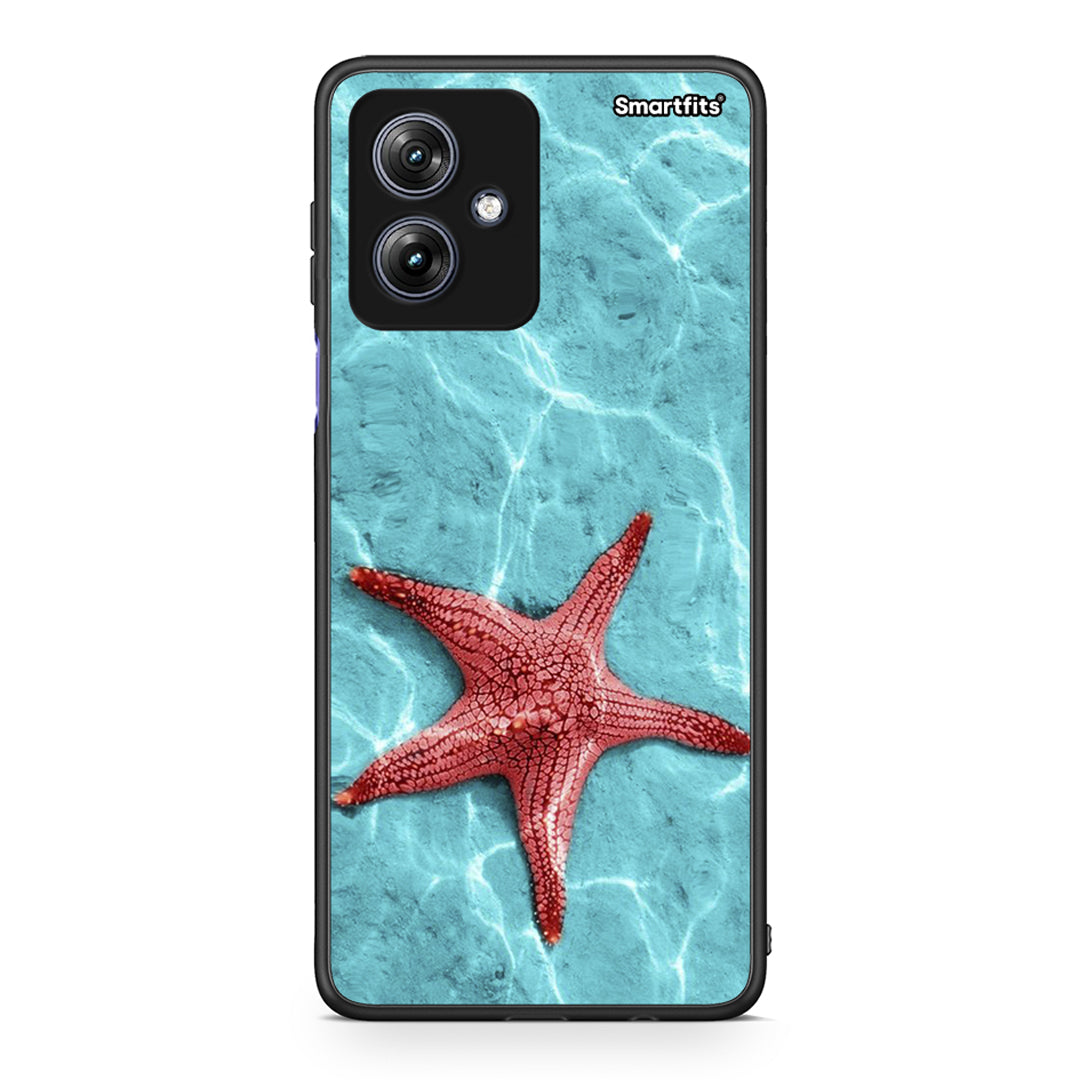 Motorola Moto G54 Red Starfish Θήκη από τη Smartfits με σχέδιο στο πίσω μέρος και μαύρο περίβλημα | Smartphone case with colorful back and black bezels by Smartfits