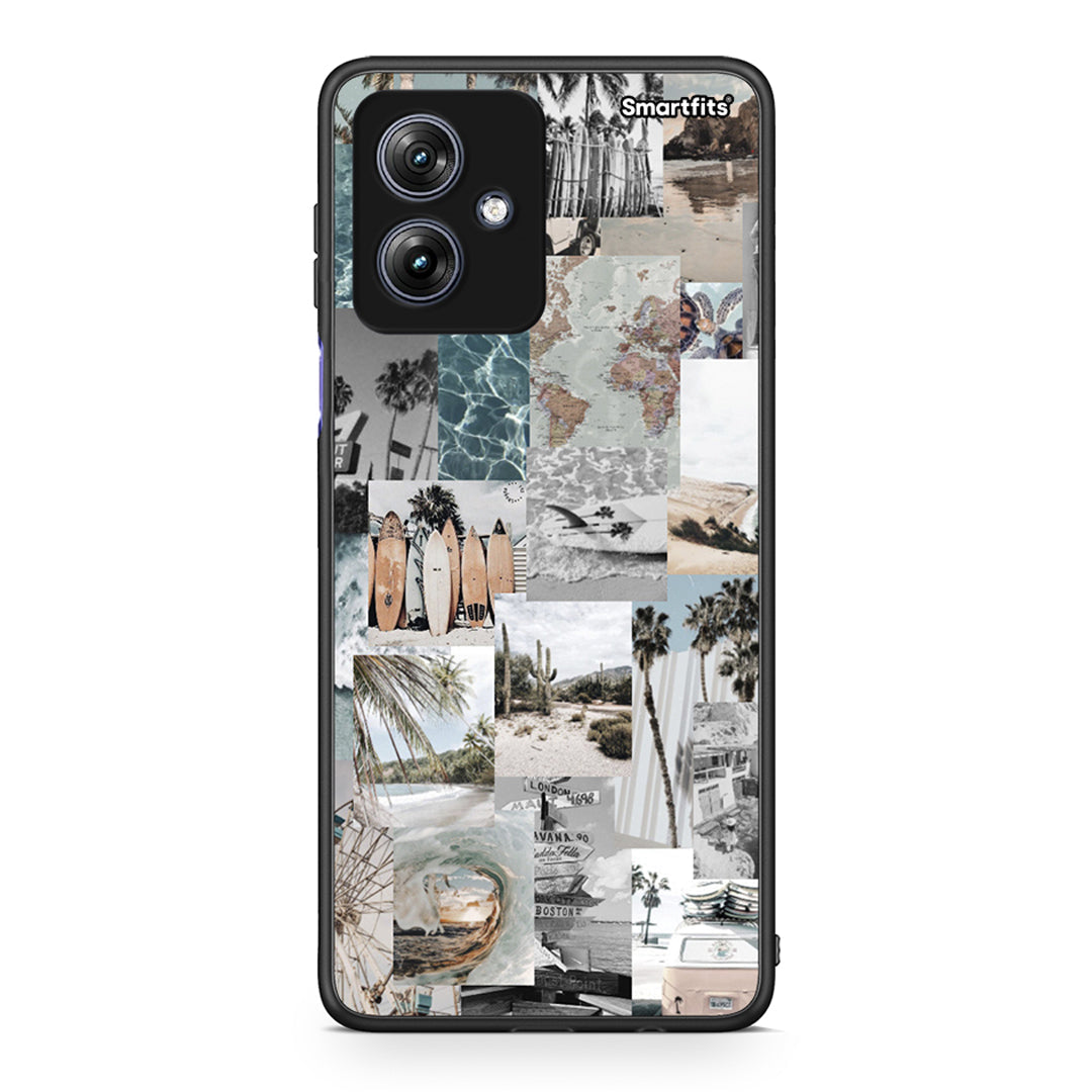 Motorola Moto G54 Retro Beach Life Θήκη από τη Smartfits με σχέδιο στο πίσω μέρος και μαύρο περίβλημα | Smartphone case with colorful back and black bezels by Smartfits