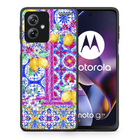 Thumbnail for Θήκη Motorola Moto G54 Retro Spring από τη Smartfits με σχέδιο στο πίσω μέρος και μαύρο περίβλημα | Motorola Moto G54 Retro Spring case with colorful back and black bezels