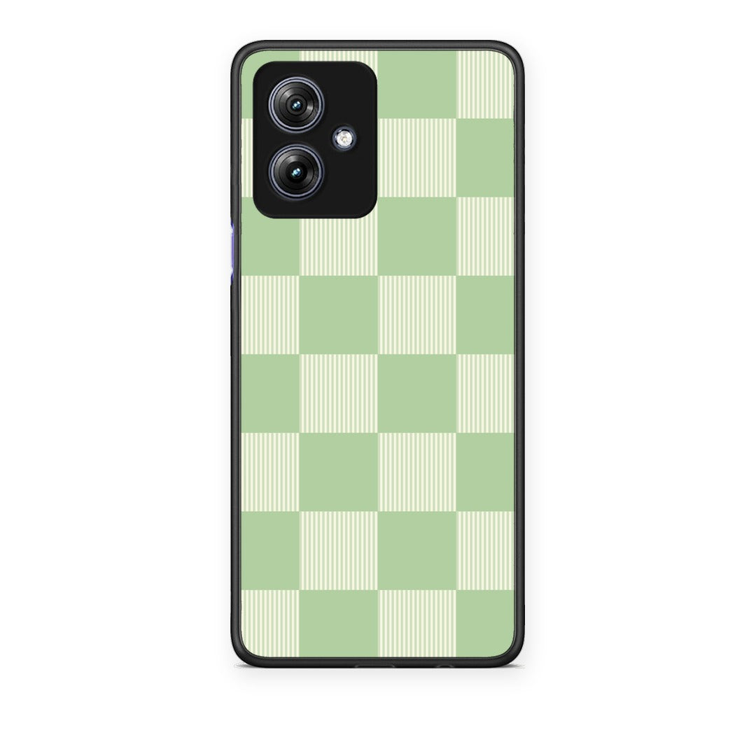 Θήκη Motorola Moto G54 Sage and Cream Striped Checks από τη Smartfits με σχέδιο στο πίσω μέρος και μαύρο περίβλημα | Motorola Moto G54 Sage and Cream Striped Checks case with colorful back and black bezels