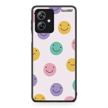 Motorola Moto G54 Smiley Faces θήκη από τη Smartfits με σχέδιο στο πίσω μέρος και μαύρο περίβλημα | Smartphone case with colorful back and black bezels by Smartfits