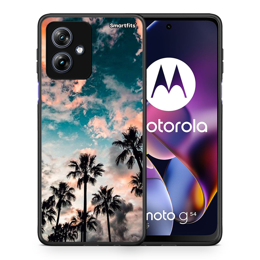 Θήκη Motorola Moto G54 Sky Summer από τη Smartfits με σχέδιο στο πίσω μέρος και μαύρο περίβλημα | Motorola Moto G54 Sky Summer case with colorful back and black bezels