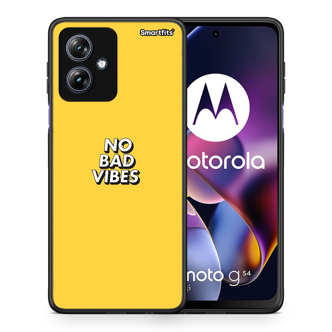 Θήκη Motorola Moto G54 Vibes Text από τη Smartfits με σχέδιο στο πίσω μέρος και μαύρο περίβλημα | Motorola Moto G54 Vibes Text case with colorful back and black bezels