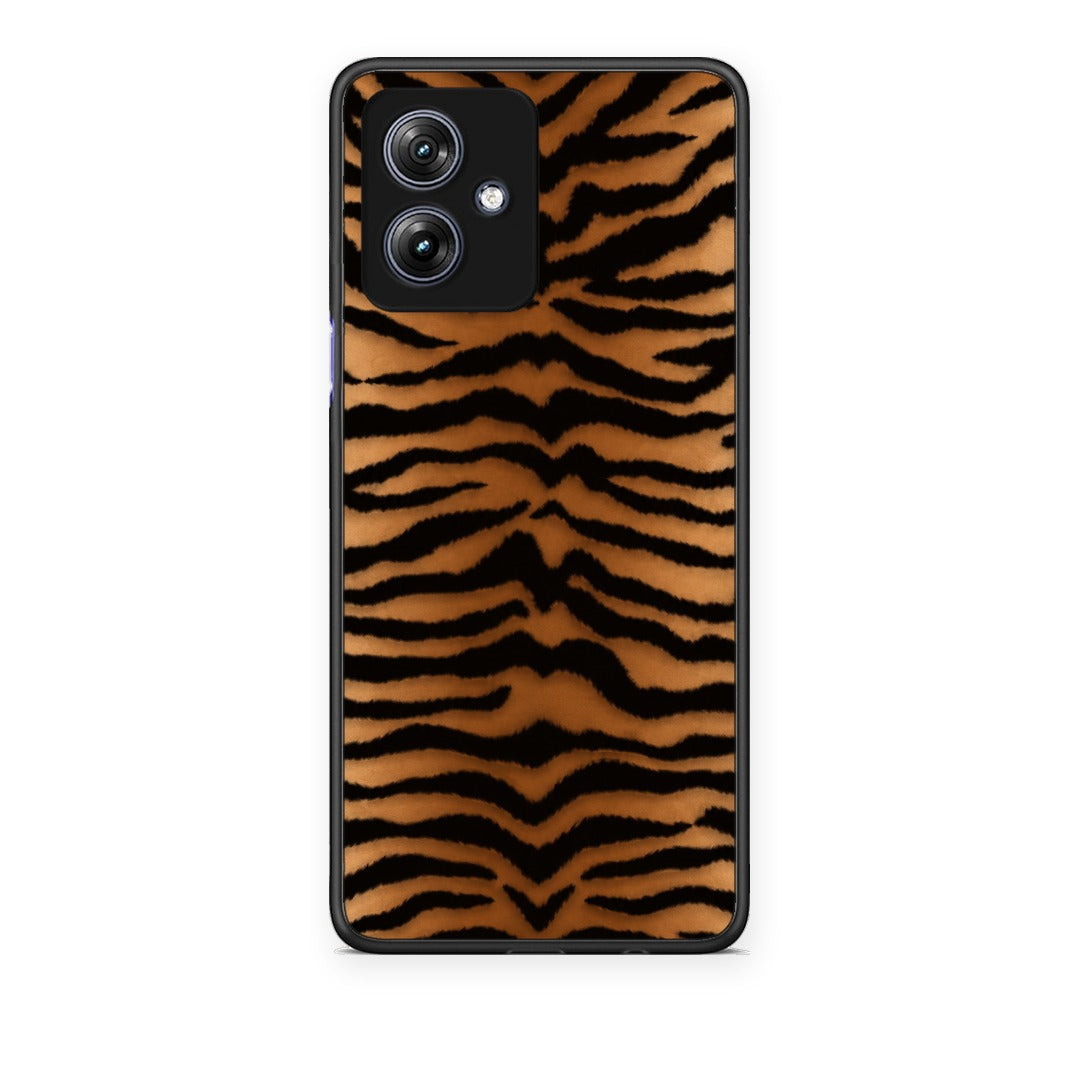Θήκη Motorola Moto G54 Tiger Print Orange and Black από τη Smartfits με σχέδιο στο πίσω μέρος και μαύρο περίβλημα | Motorola Moto G54 Tiger Print Orange and Black case with colorful back and black bezels