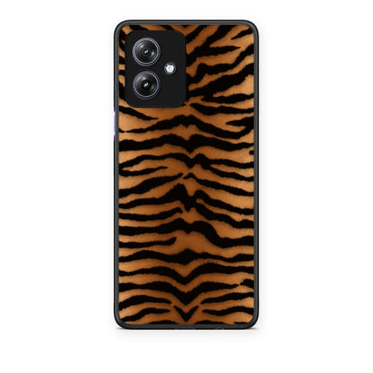 Θήκη Motorola Moto G54 Tiger Print Orange and Black από τη Smartfits με σχέδιο στο πίσω μέρος και μαύρο περίβλημα | Motorola Moto G54 Tiger Print Orange and Black case with colorful back and black bezels