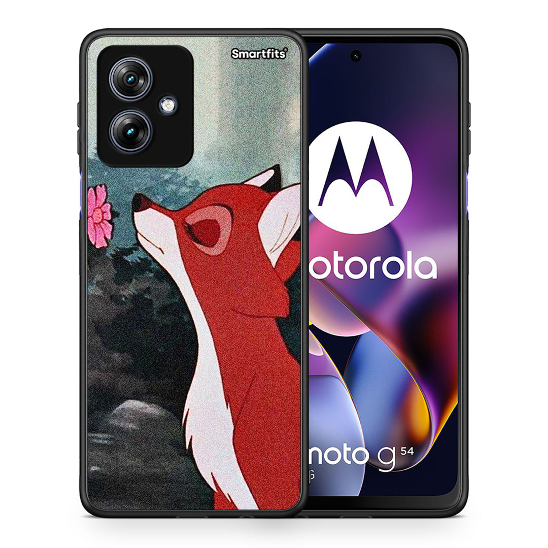 Θήκη Motorola Moto G54 Tod And Vixey Love 2 από τη Smartfits με σχέδιο στο πίσω μέρος και μαύρο περίβλημα | Motorola Moto G54 Tod And Vixey Love 2 case with colorful back and black bezels