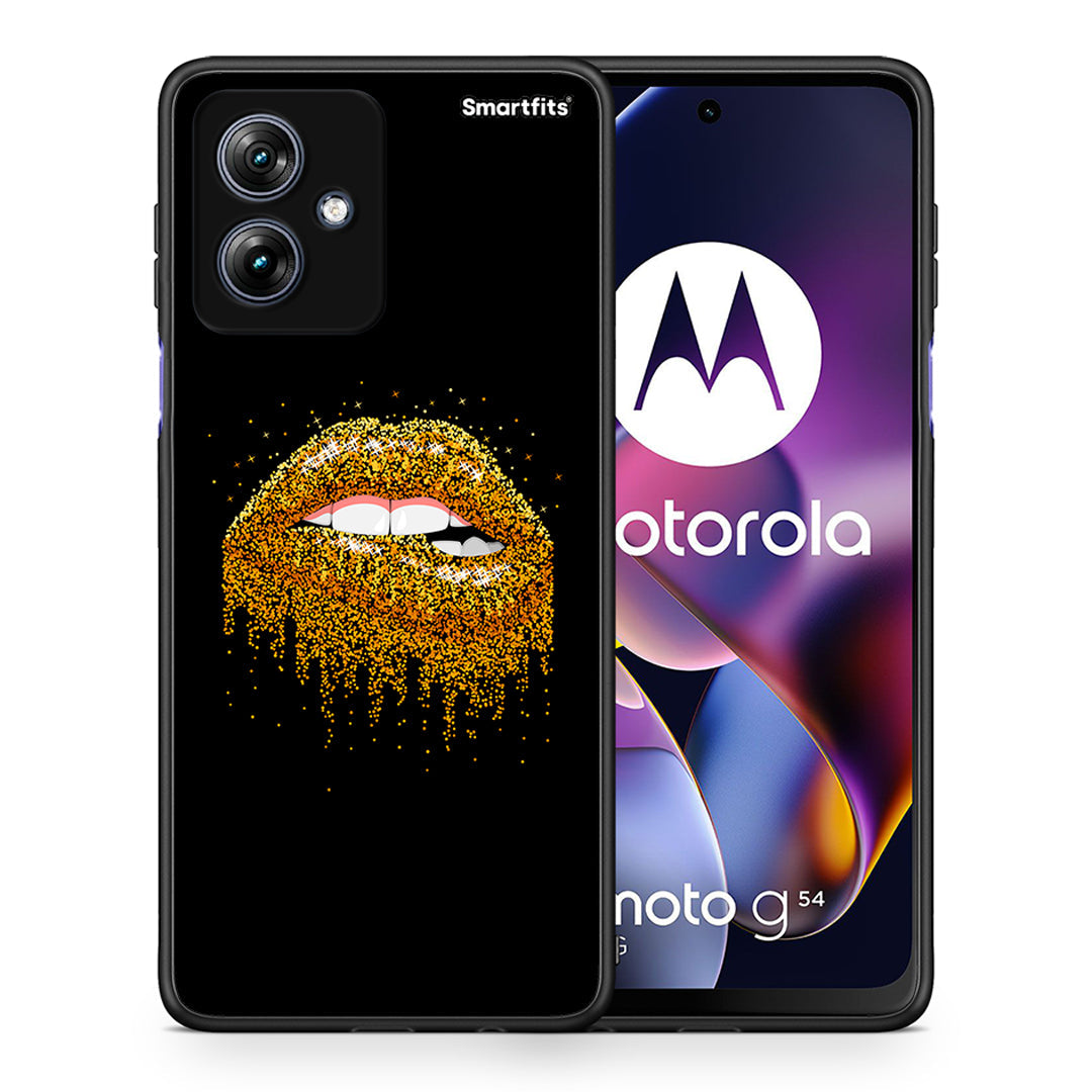 Θήκη Motorola Moto G54 Golden Valentine από τη Smartfits με σχέδιο στο πίσω μέρος και μαύρο περίβλημα | Motorola Moto G54 Golden Valentine case with colorful back and black bezels