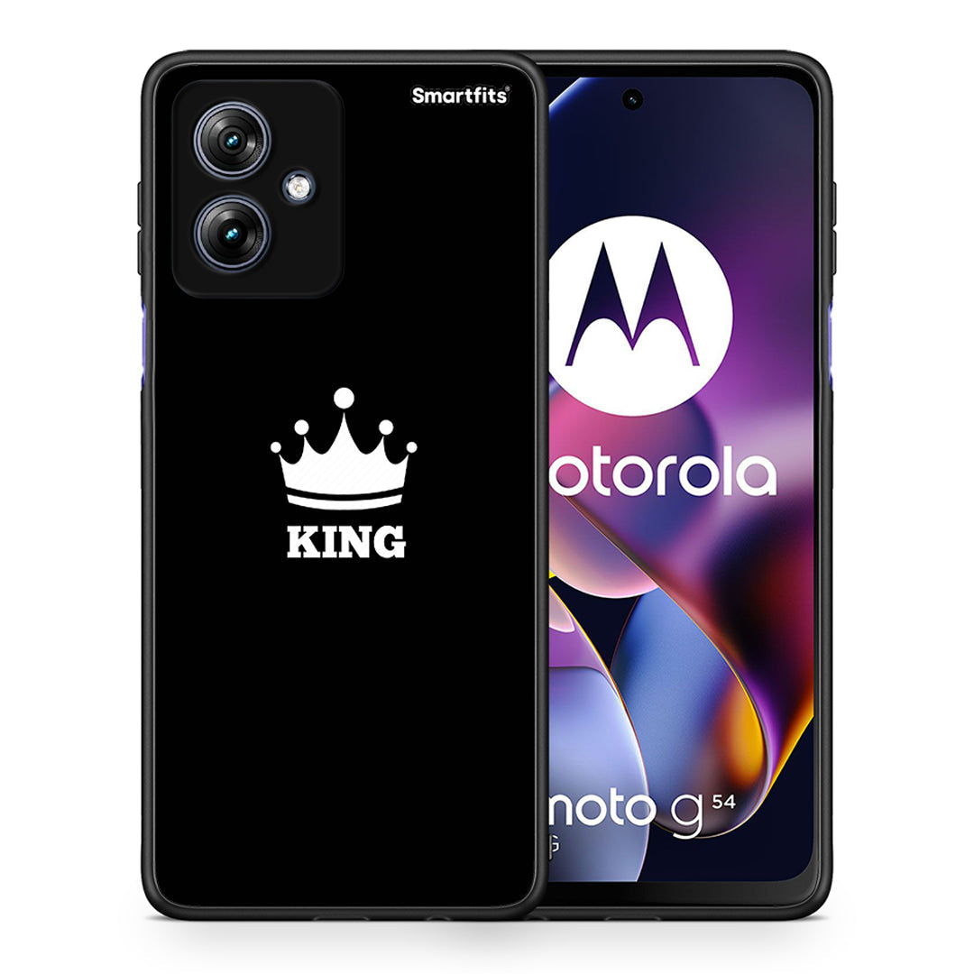 Θήκη Motorola Moto G54 King Valentine από τη Smartfits με σχέδιο στο πίσω μέρος και μαύρο περίβλημα | Motorola Moto G54 King Valentine case with colorful back and black bezels