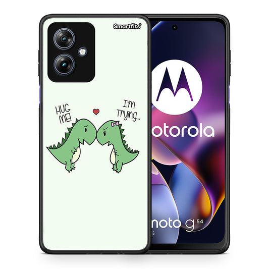 Θήκη Motorola Moto G54 Rex Valentine από τη Smartfits με σχέδιο στο πίσω μέρος και μαύρο περίβλημα | Motorola Moto G54 Rex Valentine case with colorful back and black bezels