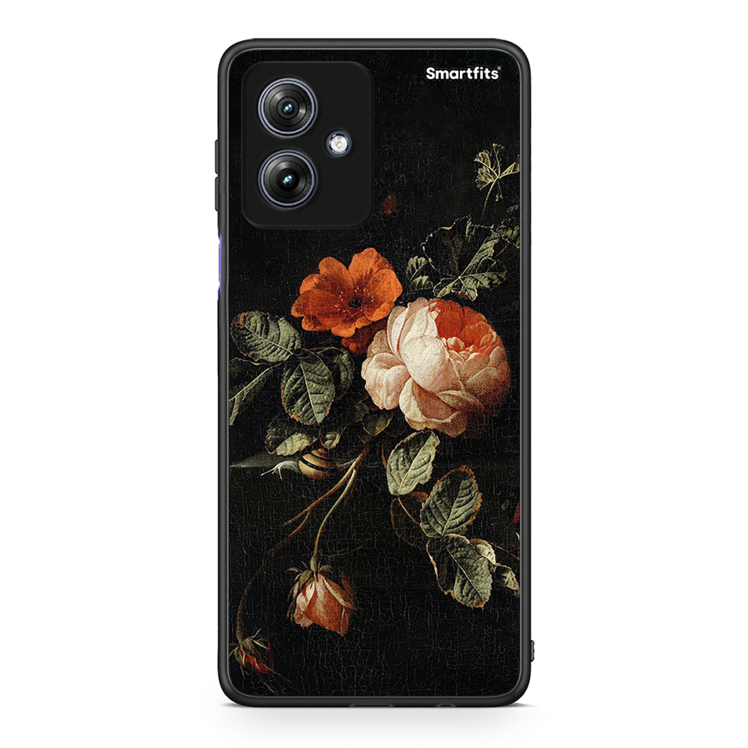 Motorola Moto G54 Vintage Roses θήκη από τη Smartfits με σχέδιο στο πίσω μέρος και μαύρο περίβλημα | Smartphone case with colorful back and black bezels by Smartfits