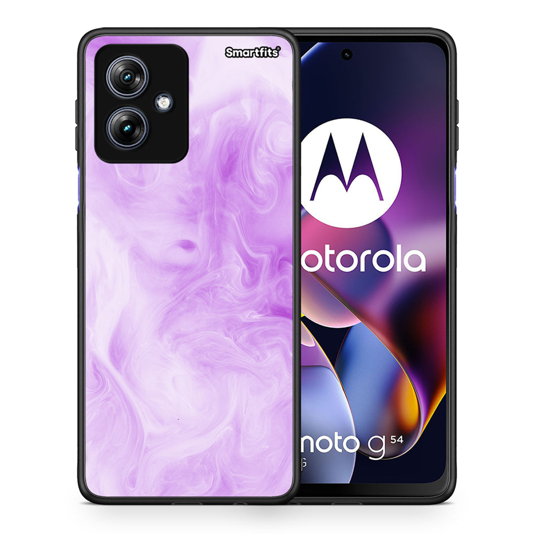 Θήκη Motorola Moto G54 Lavender Watercolor από τη Smartfits με σχέδιο στο πίσω μέρος και μαύρο περίβλημα | Motorola Moto G54 Lavender Watercolor case with colorful back and black bezels