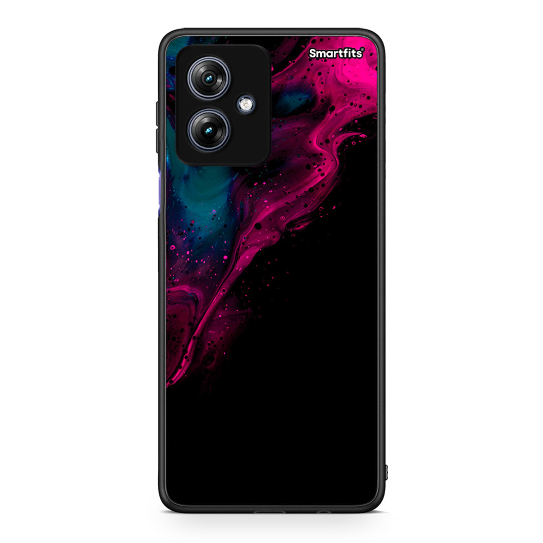 4 - Motorola Moto G54 Pink Black Watercolor case, cover, bumper