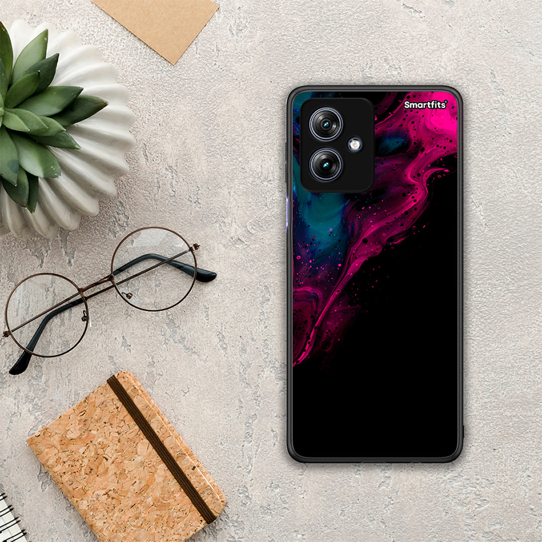 Watercolor Pink Black - Motorola Moto G54 θήκη