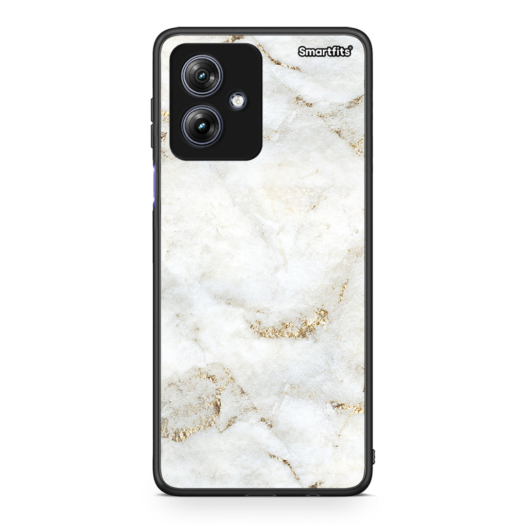 Motorola Moto G54 White Gold Marble θήκη από τη Smartfits με σχέδιο στο πίσω μέρος και μαύρο περίβλημα | Smartphone case with colorful back and black bezels by Smartfits