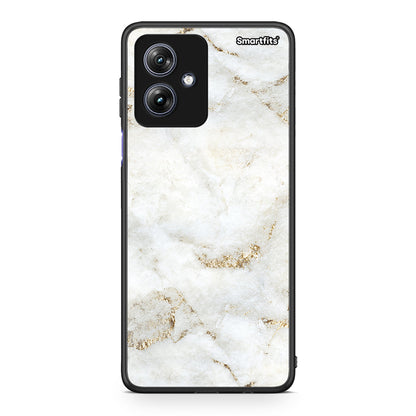 Motorola Moto G54 White Gold Marble θήκη από τη Smartfits με σχέδιο στο πίσω μέρος και μαύρο περίβλημα | Smartphone case with colorful back and black bezels by Smartfits