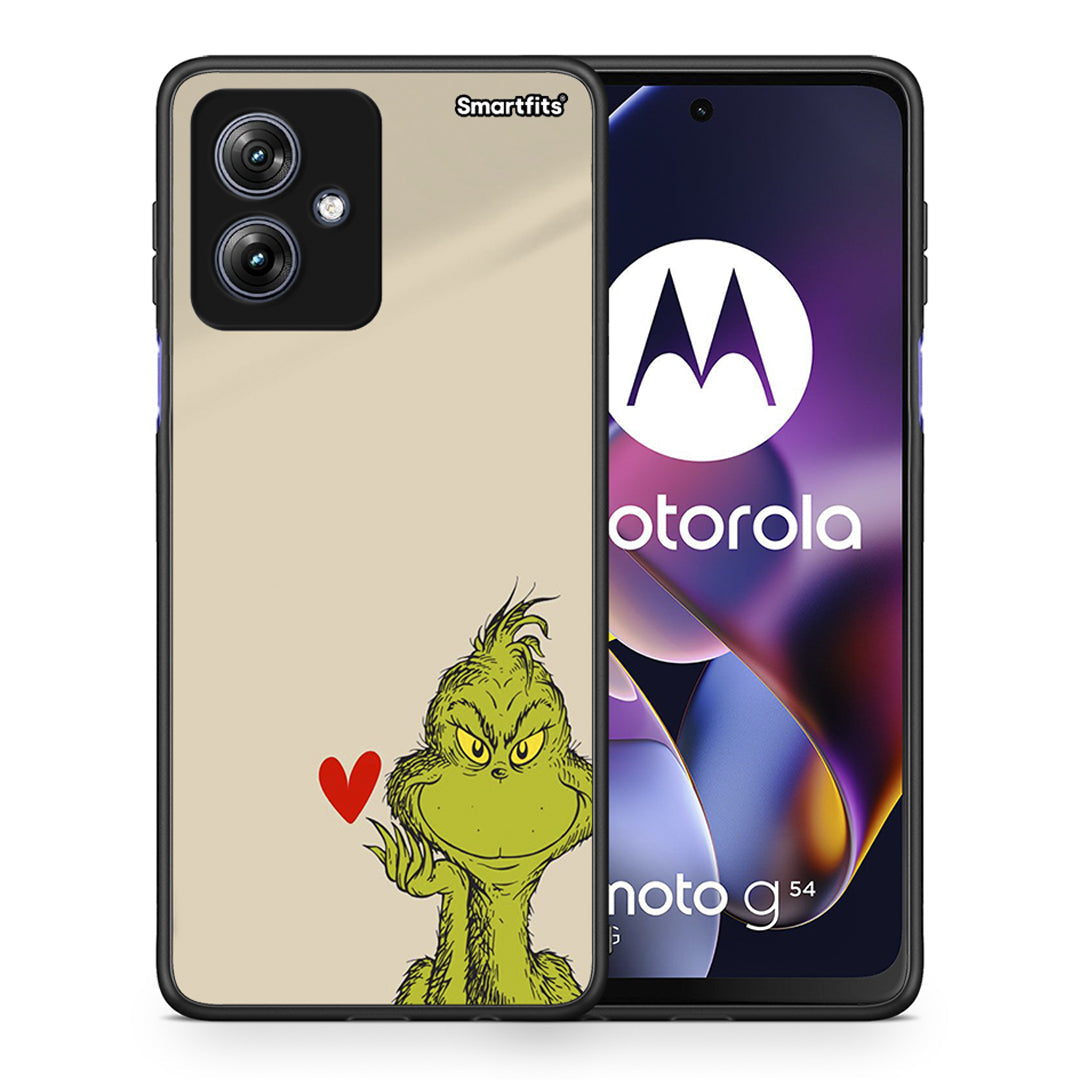 Θήκη Motorola Moto G54 Xmas Grinch από τη Smartfits με σχέδιο στο πίσω μέρος και μαύρο περίβλημα | Motorola Moto G54 Xmas Grinch case with colorful back and black bezels