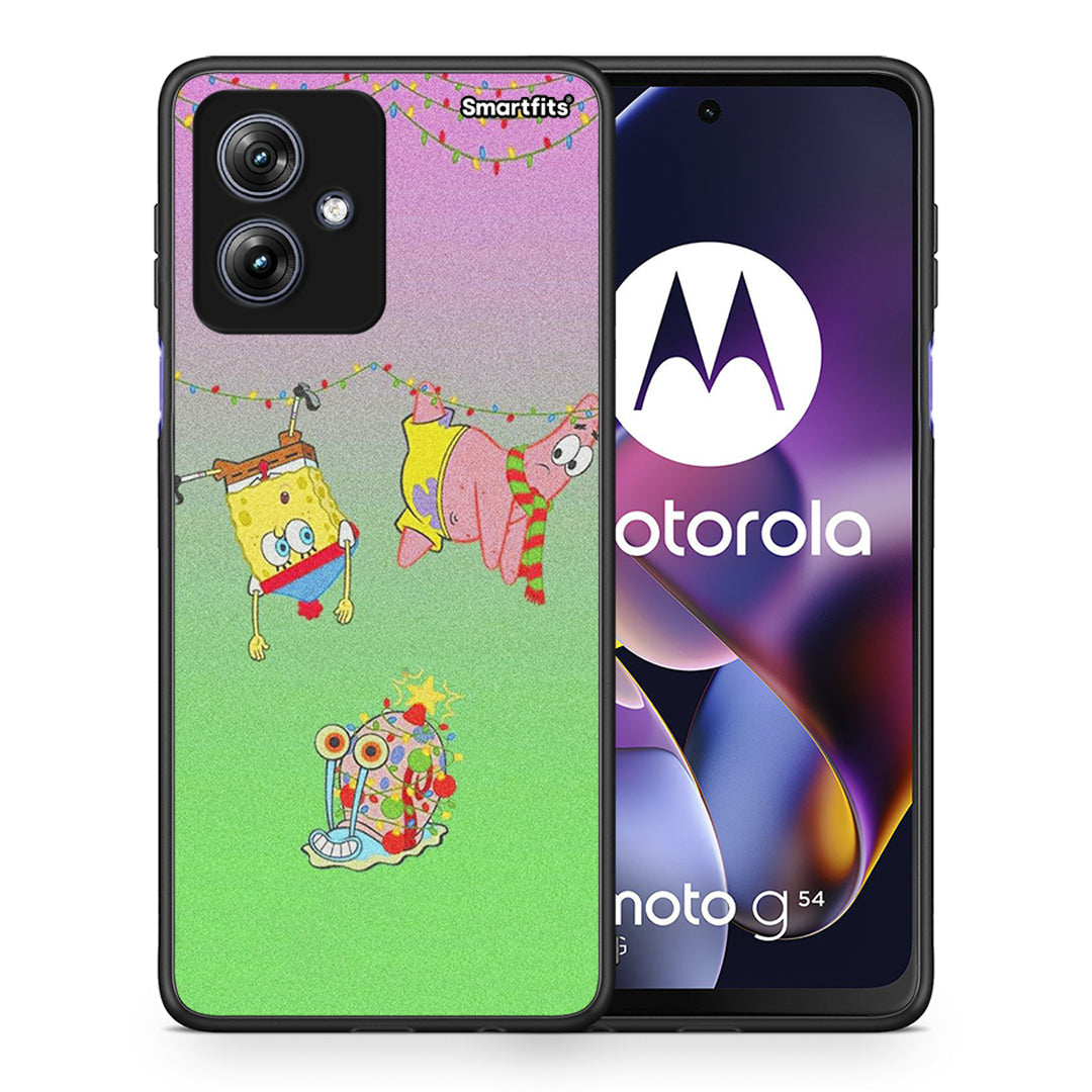 Θήκη Motorola Moto G54 Xmas Lights από τη Smartfits με σχέδιο στο πίσω μέρος και μαύρο περίβλημα | Motorola Moto G54 Xmas Lights case with colorful back and black bezels