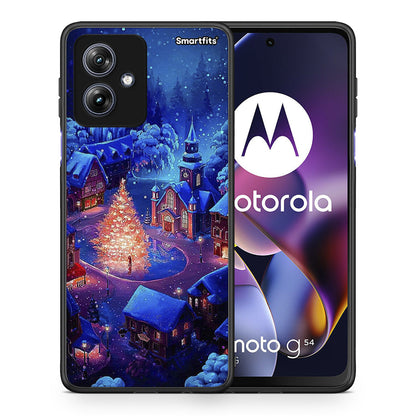 Θήκη Motorola Moto G54 Xmas Village από τη Smartfits με σχέδιο στο πίσω μέρος και μαύρο περίβλημα | Motorola Moto G54 Xmas Village case with colorful back and black bezels
