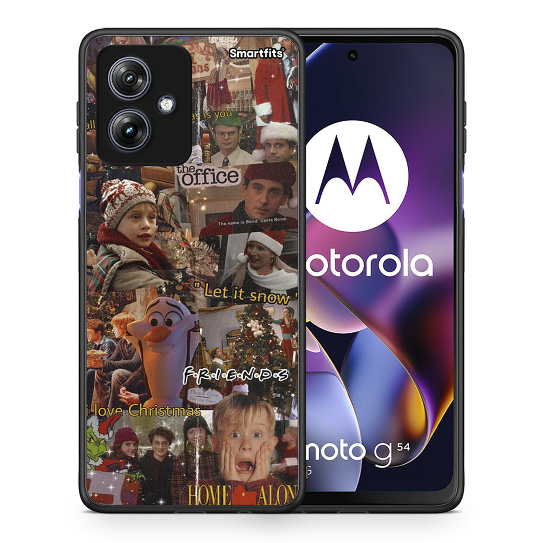 Θήκη Motorola Moto G54 Xmas Wishes από τη Smartfits με σχέδιο στο πίσω μέρος και μαύρο περίβλημα | Motorola Moto G54 Xmas Wishes case with colorful back and black bezels