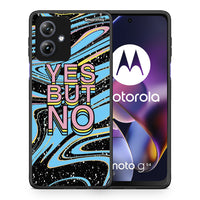 Thumbnail for Θήκη Motorola Moto G54 Yes But No από τη Smartfits με σχέδιο στο πίσω μέρος και μαύρο περίβλημα | Motorola Moto G54 Yes But No case with colorful back and black bezels