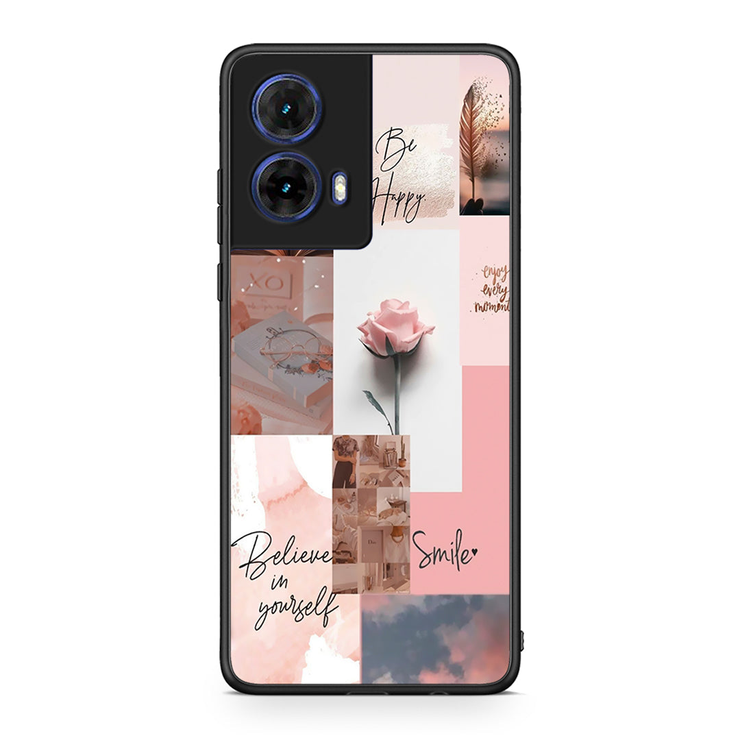 Motorola Moto G85 Aesthetic Collage θήκη από τη Smartfits με σχέδιο στο πίσω μέρος και μαύρο περίβλημα | Smartphone case with colorful back and black bezels by Smartfits