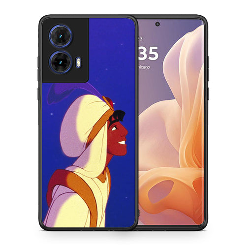 Θήκη Motorola Moto G85 Alladin And Jasmine Love 1 από τη Smartfits με σχέδιο στο πίσω μέρος και μαύρο περίβλημα | Motorola Moto G85 Alladin And Jasmine Love 1 case with colorful back and black bezels