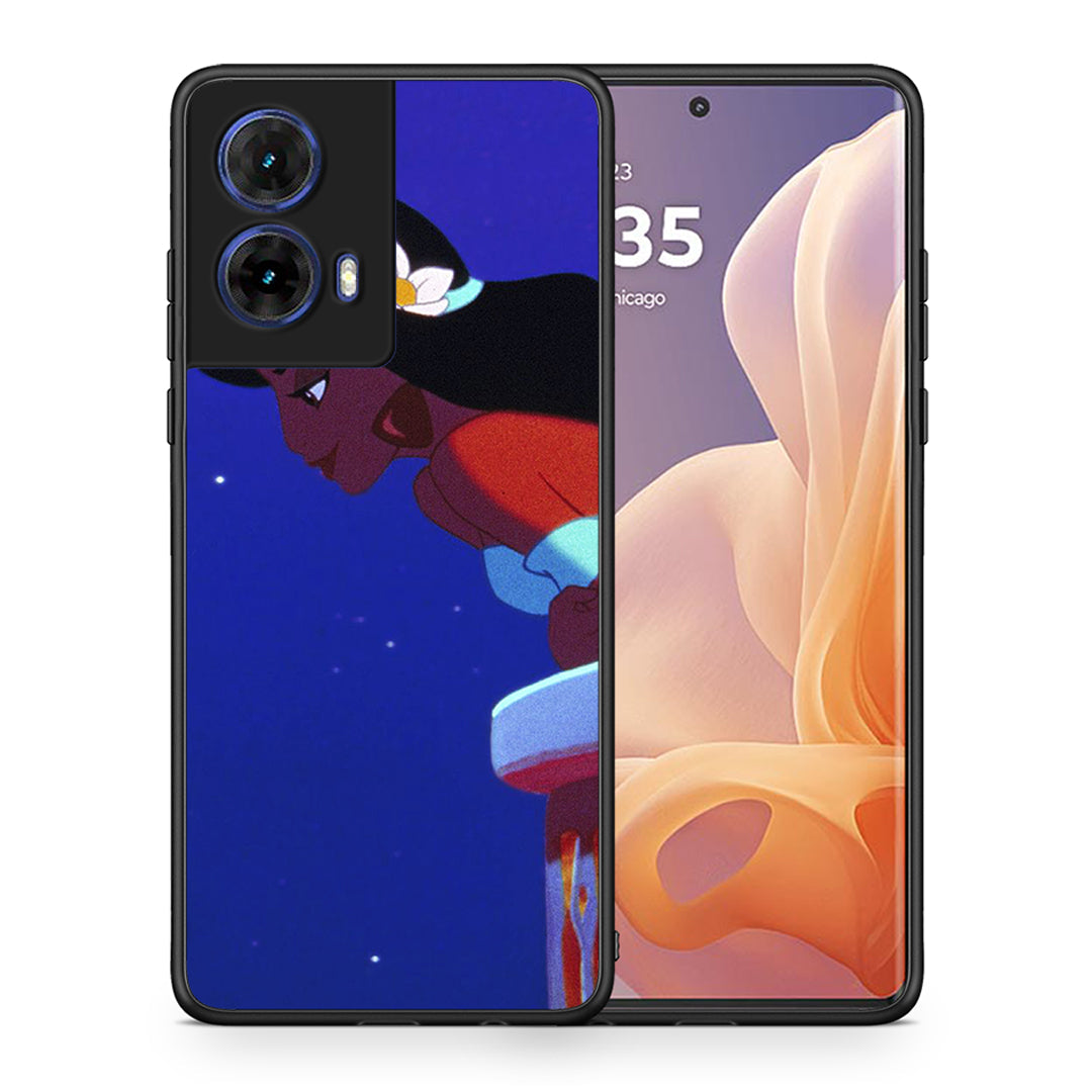 Θήκη Motorola Moto G85 Alladin And Jasmine Love 2 από τη Smartfits με σχέδιο στο πίσω μέρος και μαύρο περίβλημα | Motorola Moto G85 Alladin And Jasmine Love 2 case with colorful back and black bezels