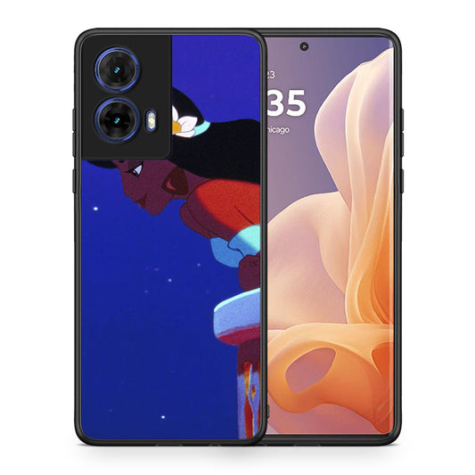 Θήκη Motorola Moto G85 Alladin And Jasmine Love 2 από τη Smartfits με σχέδιο στο πίσω μέρος και μαύρο περίβλημα | Motorola Moto G85 Alladin And Jasmine Love 2 case with colorful back and black bezels