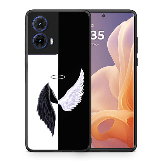 Θήκη Motorola Moto G85 Angels Demons από τη Smartfits με σχέδιο στο πίσω μέρος και μαύρο περίβλημα | Motorola Moto G85 Angels Demons case with colorful back and black bezels