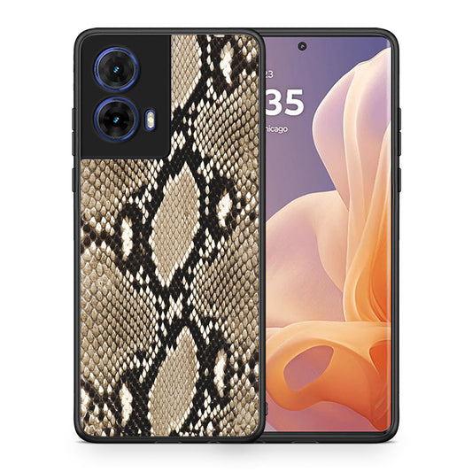 Θήκη Motorola Moto G85 Fashion Snake Animal από τη Smartfits με σχέδιο στο πίσω μέρος και μαύρο περίβλημα | Motorola Moto G85 Fashion Snake Animal case with colorful back and black bezels